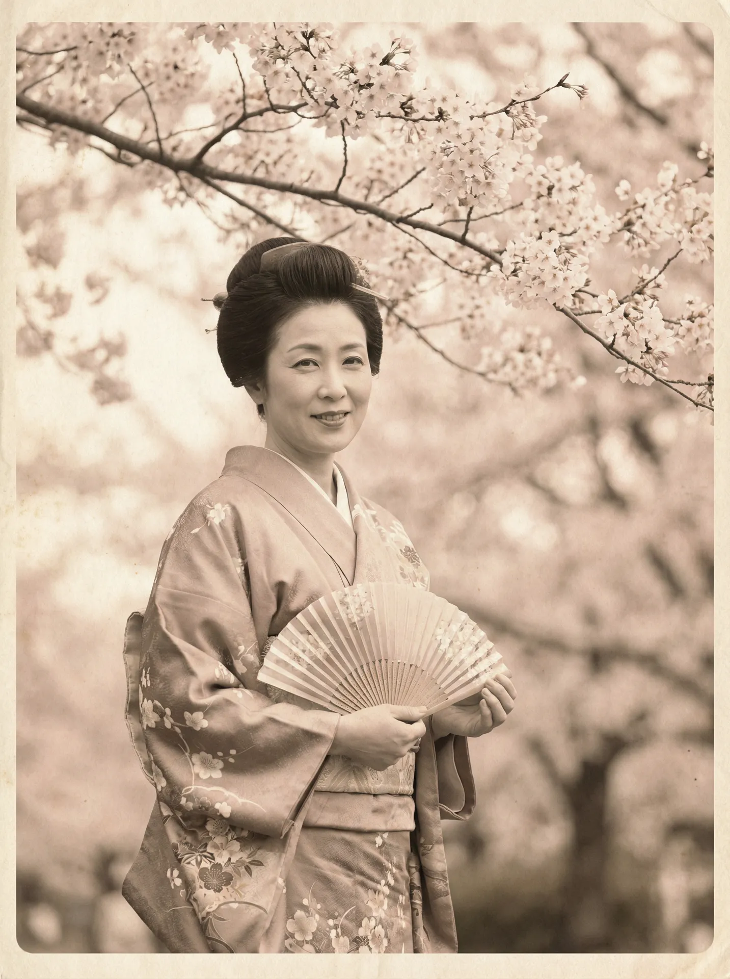 一位持扇的优雅 女神视频-女神专属美颜视频|实时更新免费下载 在樱花树下的复古写真